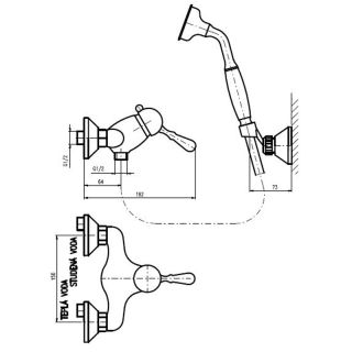 Смеситель для душа Rav Slezak Labe L481.5/2SM бронза